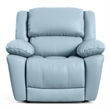 Furniture of America Sorin Blue Leather 3-Piece Manual Reclining Sofa Set