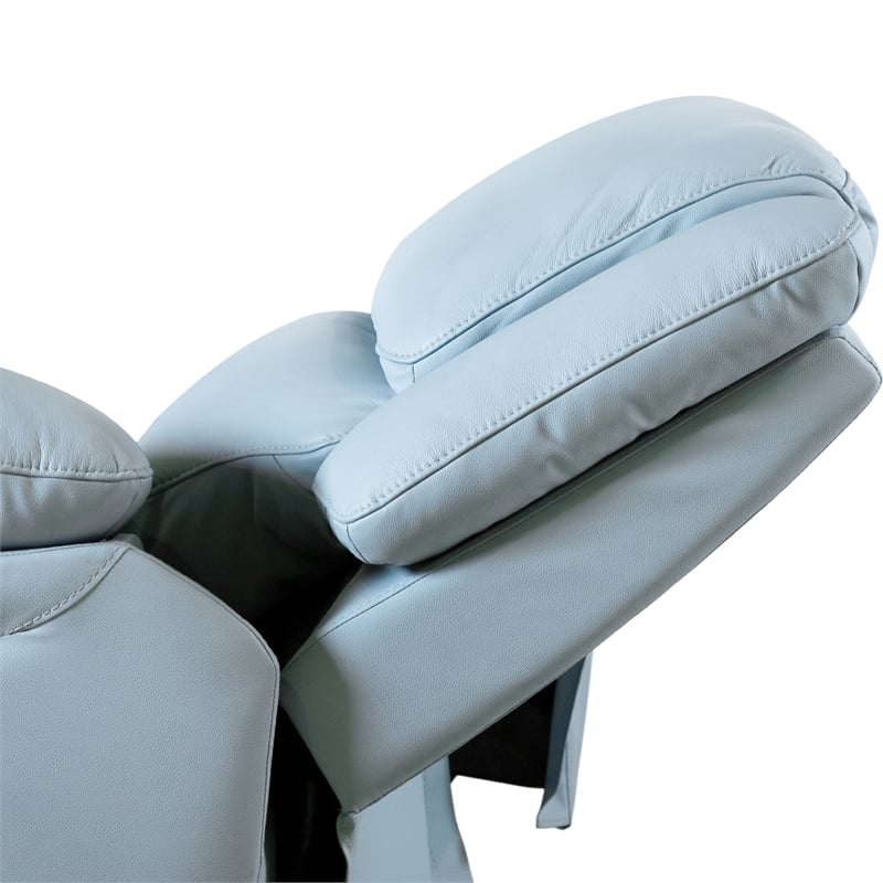 Furniture of America Sorin Blue Leather Match Manual Recliner