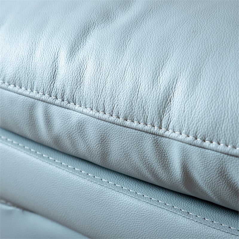 Furniture of America Sorin Blue Leather Match Manual Recliner