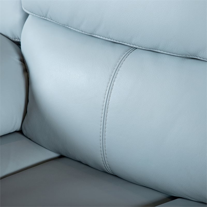 Furniture of America Sorin Blue Leather Match Manual Reclining Loveseat