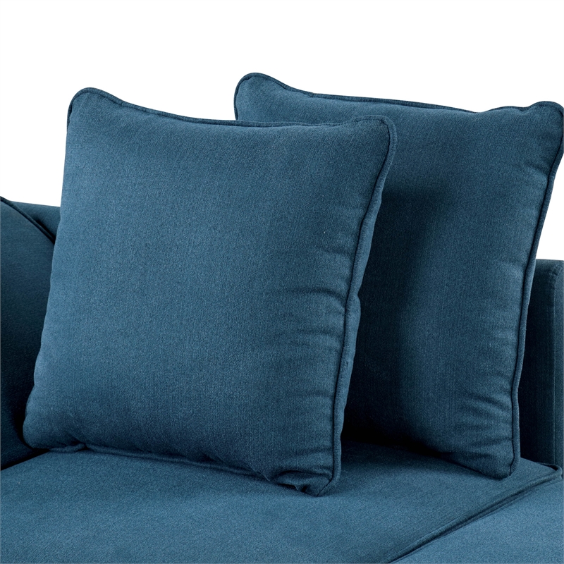 Furniture of America Osric Blue Fabric Chair with Pull-Out Bed and Pillows