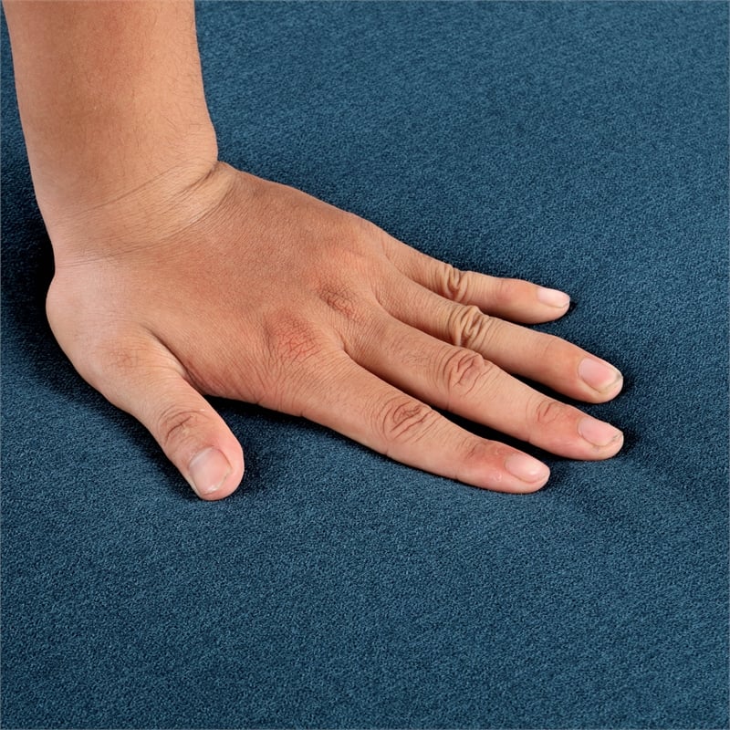 Furniture of America Osric Blue Fabric Chair with Pull-Out Bed and Pillows