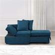 Furniture of America Osric Blue Fabric Chair with Pull-Out Bed and Pillows