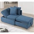 Furniture of America Osric Blue Fabric Chair with Pull-Out Bed and Pillows