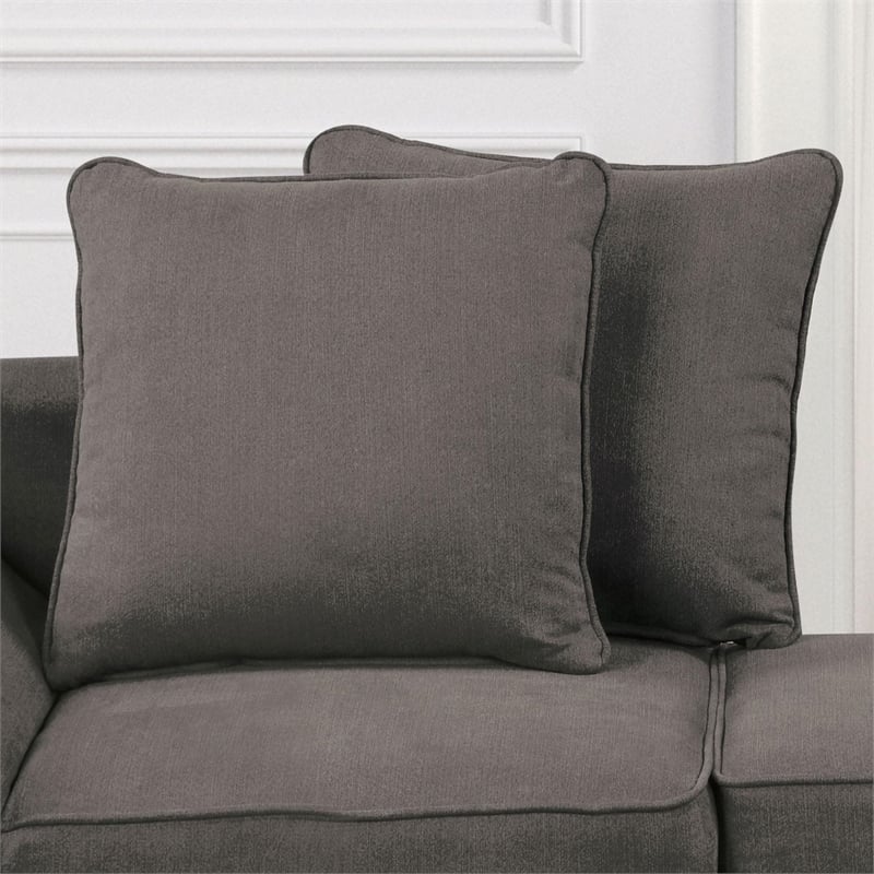 Furniture of America Osric Gray Fabric Chair with Pull-Out Bed and Pillows