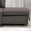 Furniture of America Osric Gray Fabric Chair with Pull-Out Bed and Pillows
