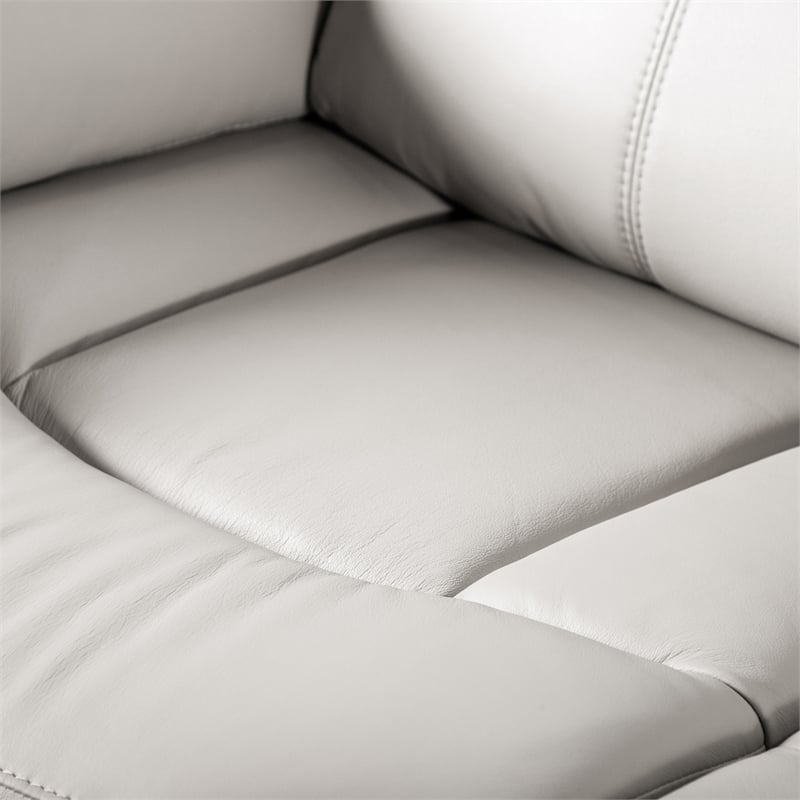 Furniture of America Sorin White Leather 2-Piece Manual Reclining Sofa Set