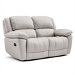 Furniture of America Sorin White Leather 2-Piece Manual Reclining Sofa Set