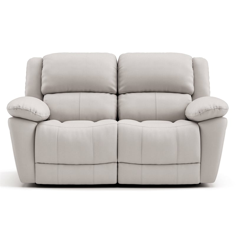 Furniture of America Sorin White Leather 2-Piece Manual Reclining Sofa Set