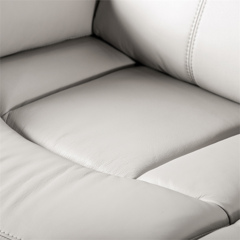 Furniture of America Sorin White Leather 3-Piece Manual Reclining Sofa Set