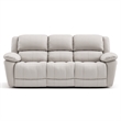 Furniture of America Sorin White Leather 3-Piece Manual Reclining Sofa Set