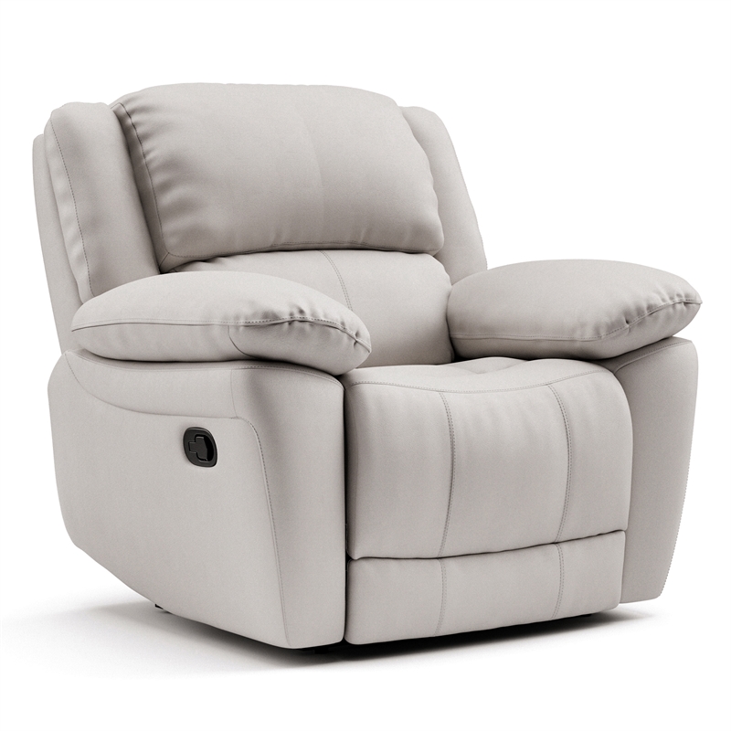Furniture of America Sorin White Leather 3-Piece Manual Reclining Sofa Set