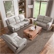 Furniture of America Sorin White Leather 3-Piece Manual Reclining Sofa Set