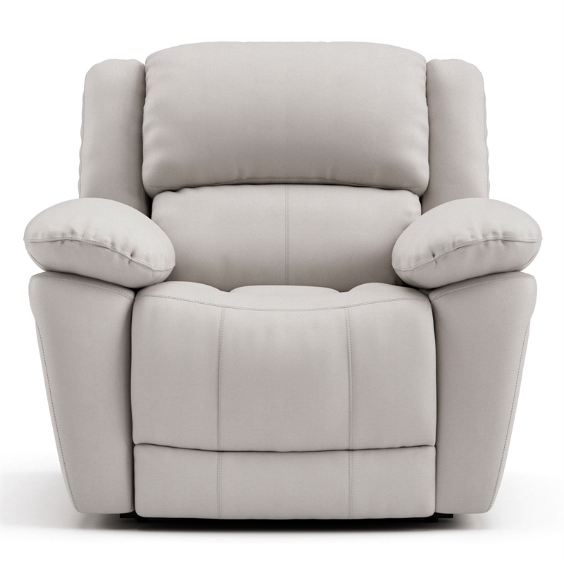 Furniture of America Sorin Antique White Leather Match Manual Recliner