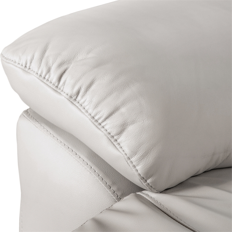 Furniture of America Sorin Antique White Leather Match Manual Recliner