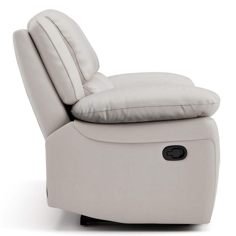 Furniture of America Sorin Antique White Leather Match Manual Reclining Loveseat