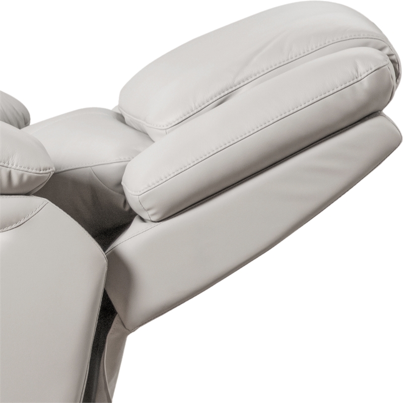 Furniture of America Sorin Antique White Leather Match Manual Reclining Loveseat