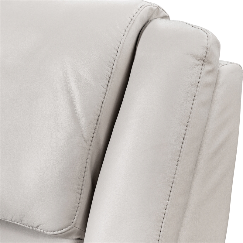 Furniture of America Sorin Antique White Leather Match Manual Reclining Loveseat