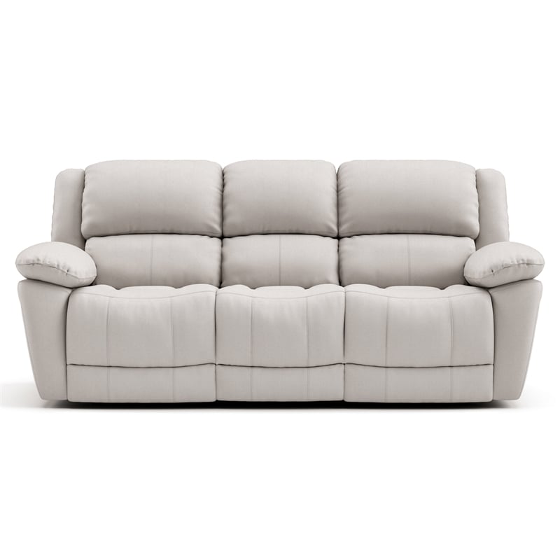 Furniture of America Sorin Antique White Leather Match Manual Reclining Sofa