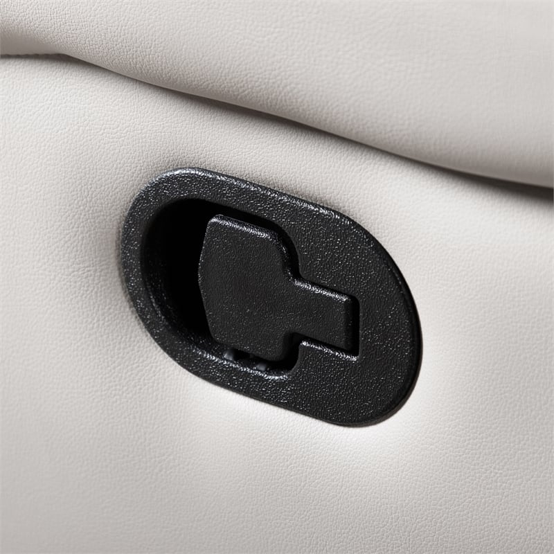 Furniture of America Sorin Antique White Leather Match Manual Reclining Sofa