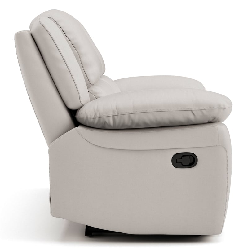 Furniture of America Sorin Antique White Leather Match Manual Reclining Sofa