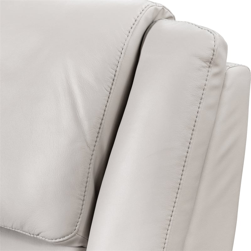 Furniture of America Sorin Antique White Leather Match Manual Reclining Sofa