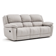 Furniture of America Sorin Antique White Leather Match Manual Reclining Sofa