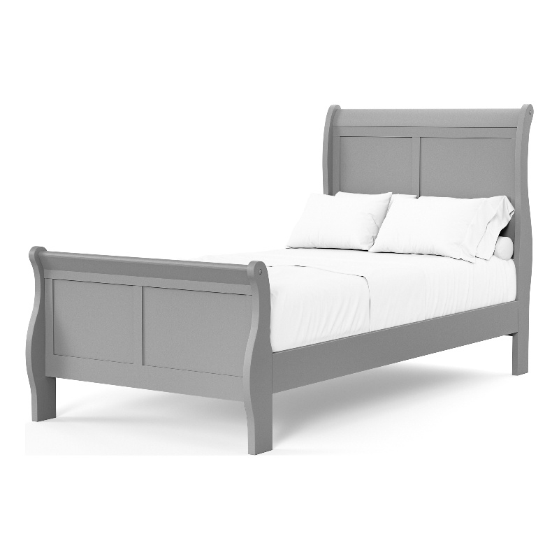 Furniture of America Toni Solid Wood Sleigh Twin Bed in Gray