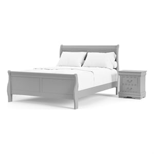 Furniture of America Toni Wood 2-Piece Queen Bedroom Set in Gray