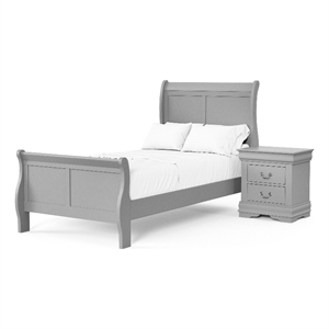 Furniture of America Toni Wood 2-Piece Twin Bedroom Set in Gray