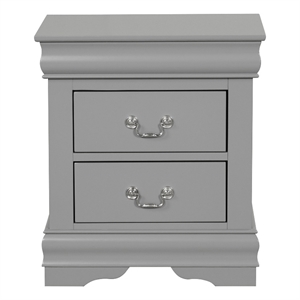 Furniture of America Toni Wood Dovetail 2-Drawer Nightstand in Gray