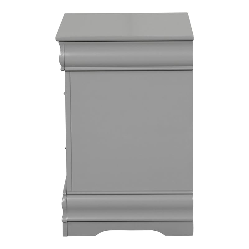 Furniture of America Toni Wood 3-Piece Nightstand and Dresser Set in Gray