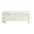 Furniture of America Alessia Corduroy Fabric Storage Compartment Bench in Beige