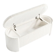 Furniture of America Alessia Corduroy Fabric Storage Compartment Bench in Beige