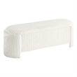 Furniture of America Alessia Corduroy Fabric Storage Compartment Bench in Beige