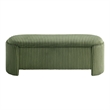 Furniture of America Alessia Corduroy Fabric Storage Compartment Bench in Green