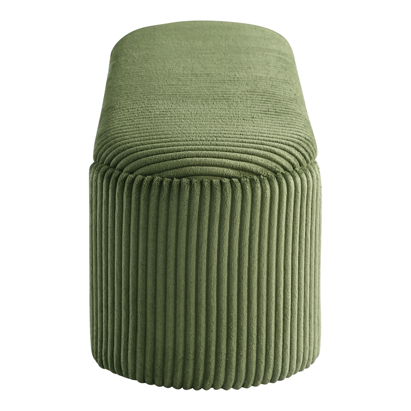 Furniture of America Alessia Corduroy Fabric Storage Compartment Bench in Green