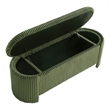 Furniture of America Alessia Corduroy Fabric Storage Compartment Bench in Green
