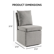 Furniture of America Mortimer Boucle Fabric Swivel Gray Side Chair with Casters