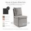 Furniture of America Mortimer Boucle Fabric Swivel Gray Side Chair with Casters