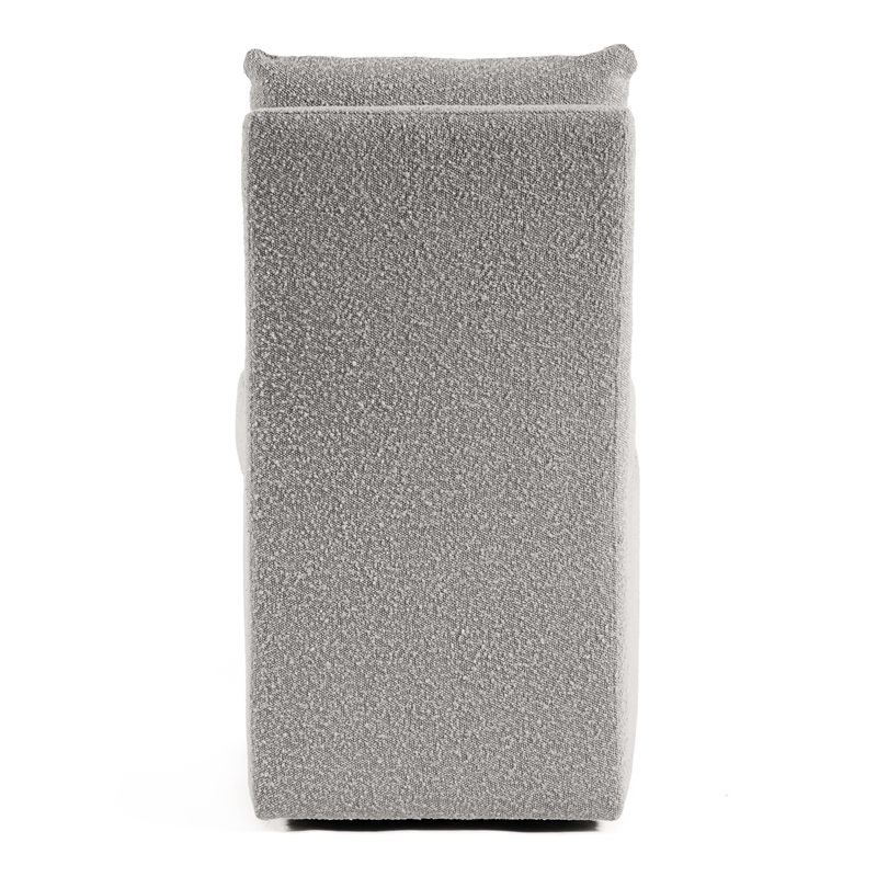 Furniture of America Mortimer Boucle Fabric Swivel Gray Side Chair with Casters