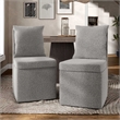 Furniture of America Mortimer Boucle Fabric Swivel Gray Side Chair with Casters