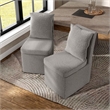 Furniture of America Mortimer Boucle Fabric Swivel Gray Side Chair with Casters