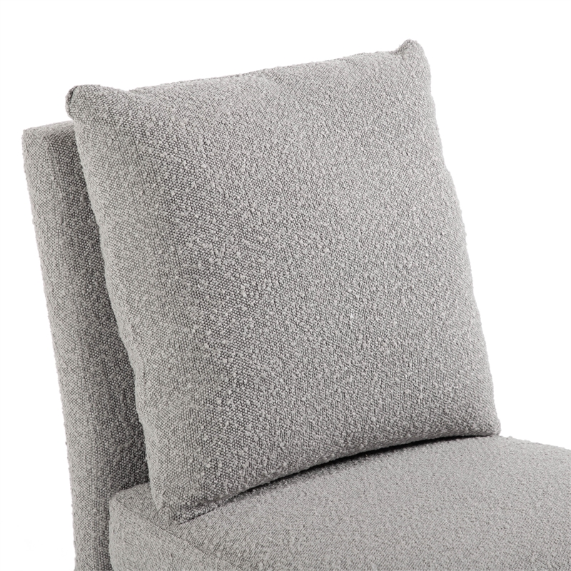 Furniture of America Mortimer Boucle Fabric Swivel Gray Side Chair with Casters