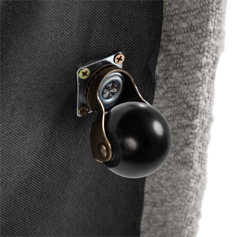 Furniture of America Mortimer Boucle Fabric Swivel Gray Side Chair with Casters