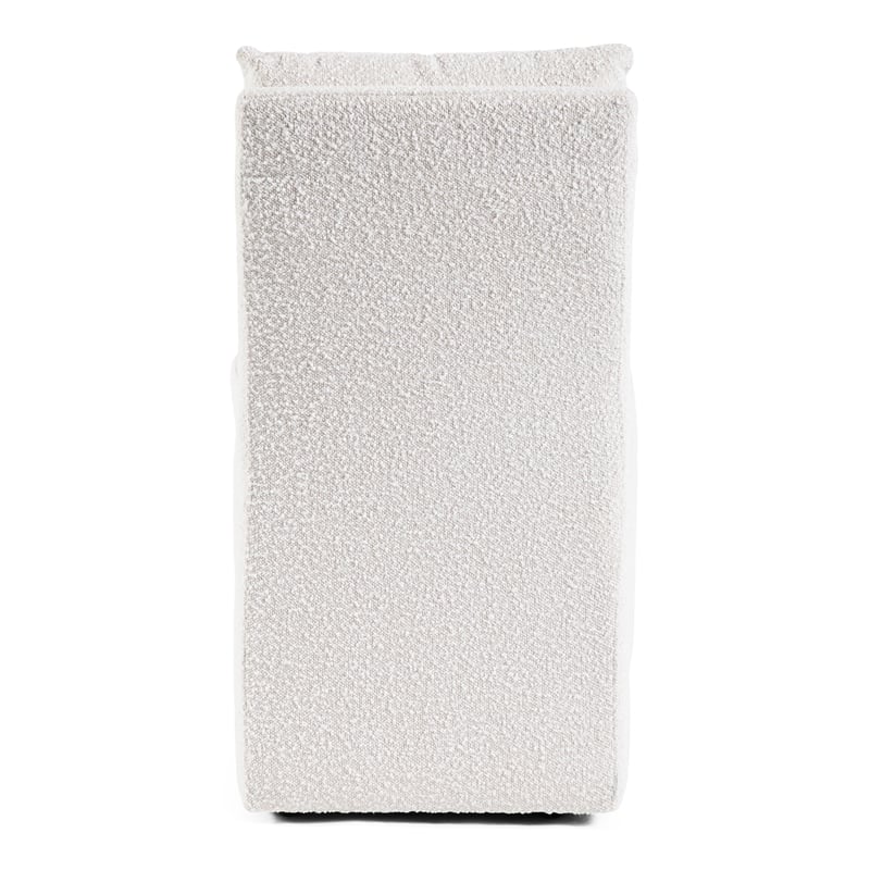 Furniture of America Mortimer Boucle Fabric Swivel White Side Chair with Casters