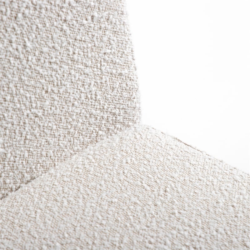 Furniture of America Mortimer Boucle Fabric Swivel White Side Chair with Casters