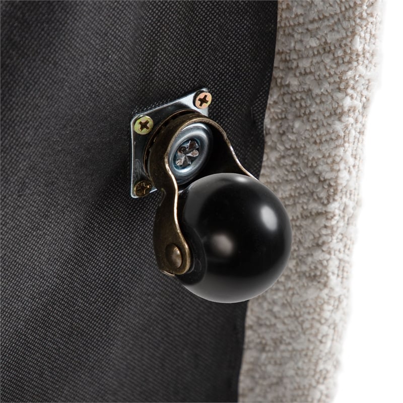 Furniture of America Mortimer Boucle Fabric Swivel White Side Chair with Casters