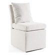 Furniture of America Mortimer Boucle Fabric Swivel White Side Chair with Casters