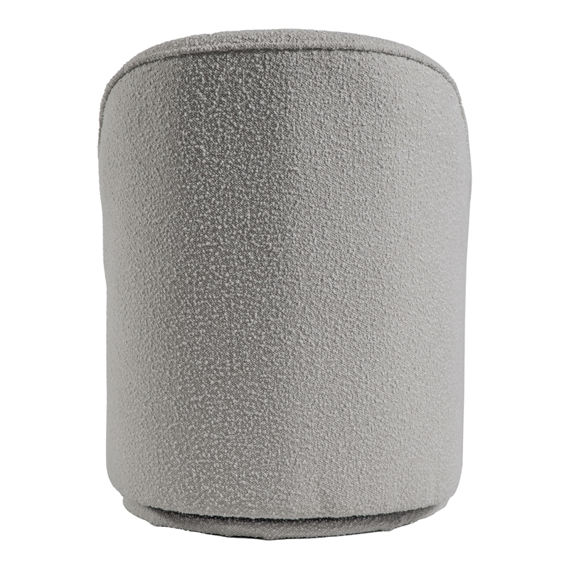 Furniture of America Mortimer Boucle Fabric Swivel Gray Round Dining Chair